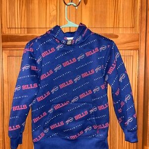 NFL Kids Buffalo Bills Navy Blue & Red All-Over Logo Hoodie